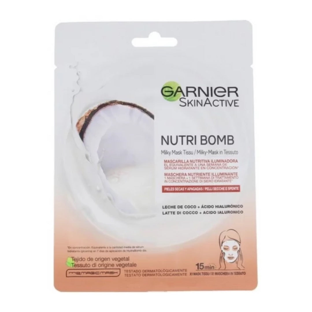 MASQUE FACIAL HYDRATANT SKINACTIVE NUTRI BOMB GARNIER ÉCLAIRCISSANT