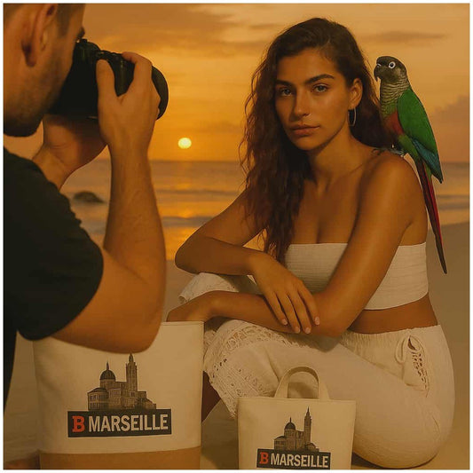 Sac en toile de jute avec une seconde pochette en toile